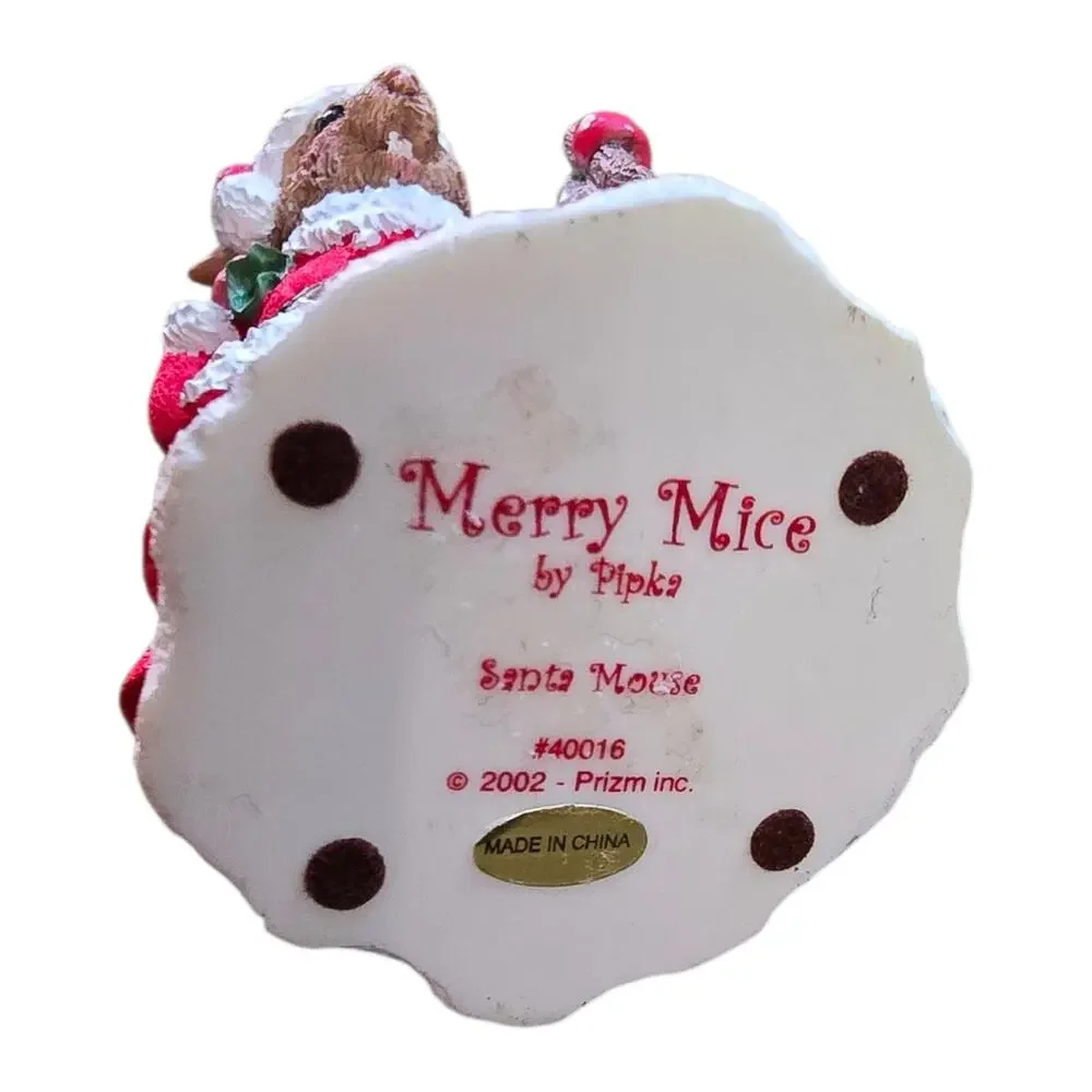 Merry Mice Santa Mouse by PiPka Christmas Mouse 2002 Prizm Holiday Figurine